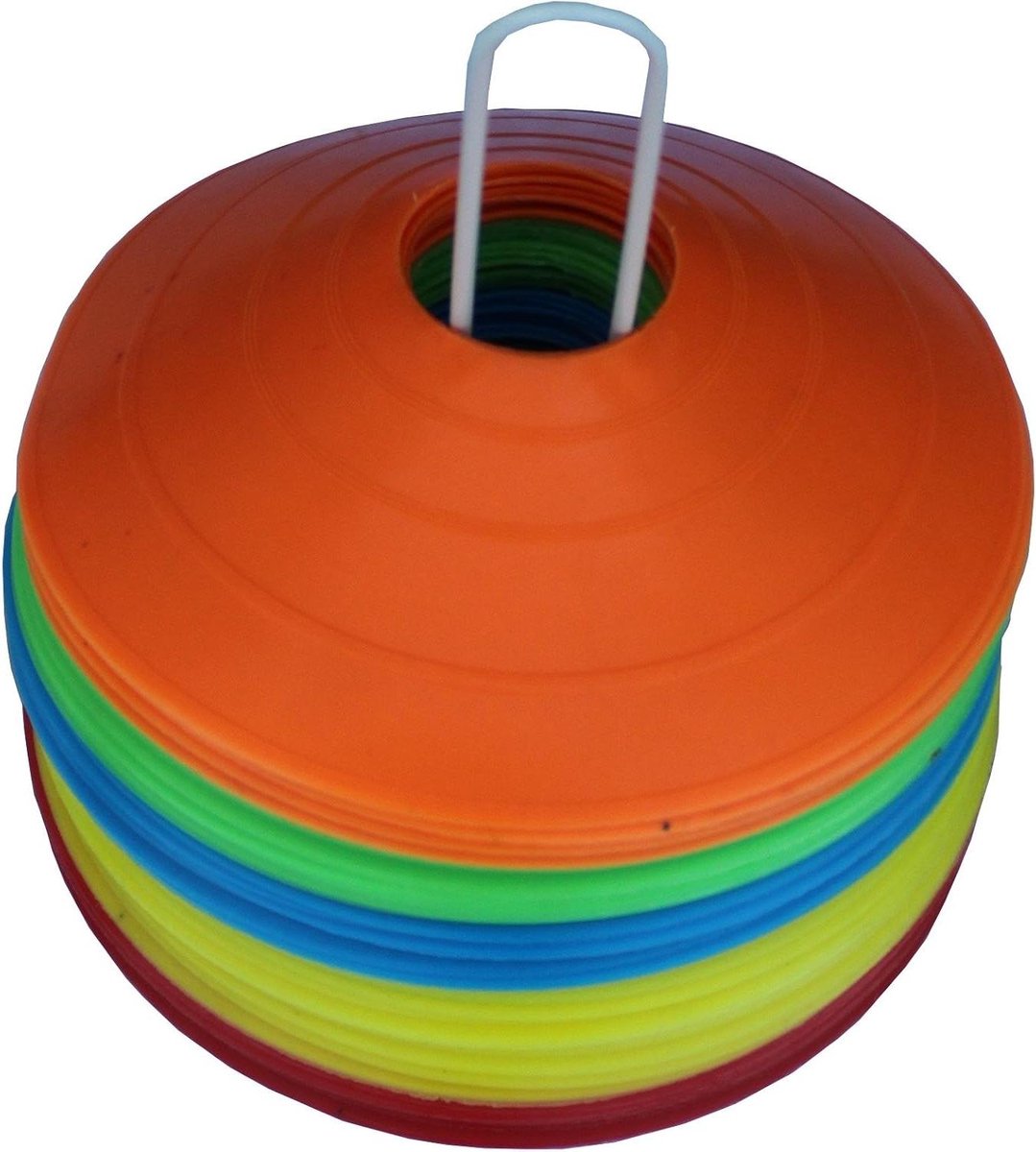Markeringshoedjes - Trainingskegels Sportkegels - Sporttraining - Duurzaam Zacht Kunststof - 50 stuks 5 kleuren - Helder