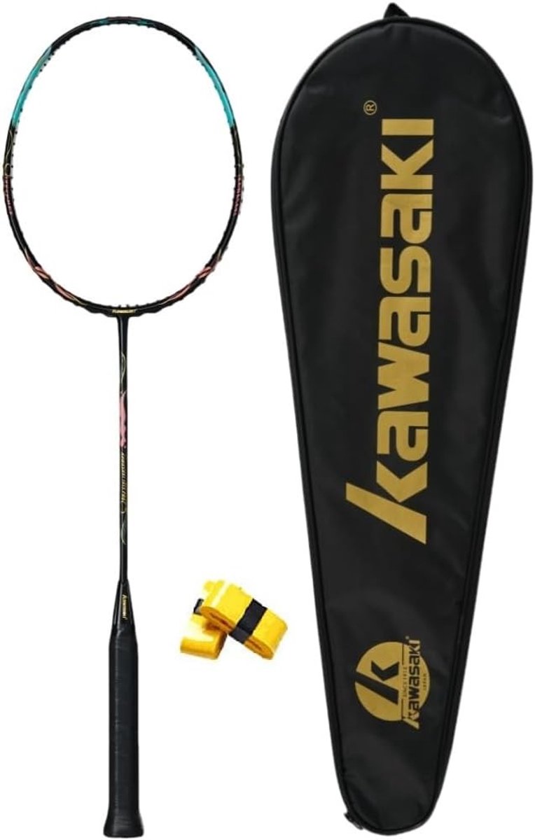 Badmintonracket - Zwart - 5U - Carbon met Hoge Spanning - Voor Badmintonliefhebbers