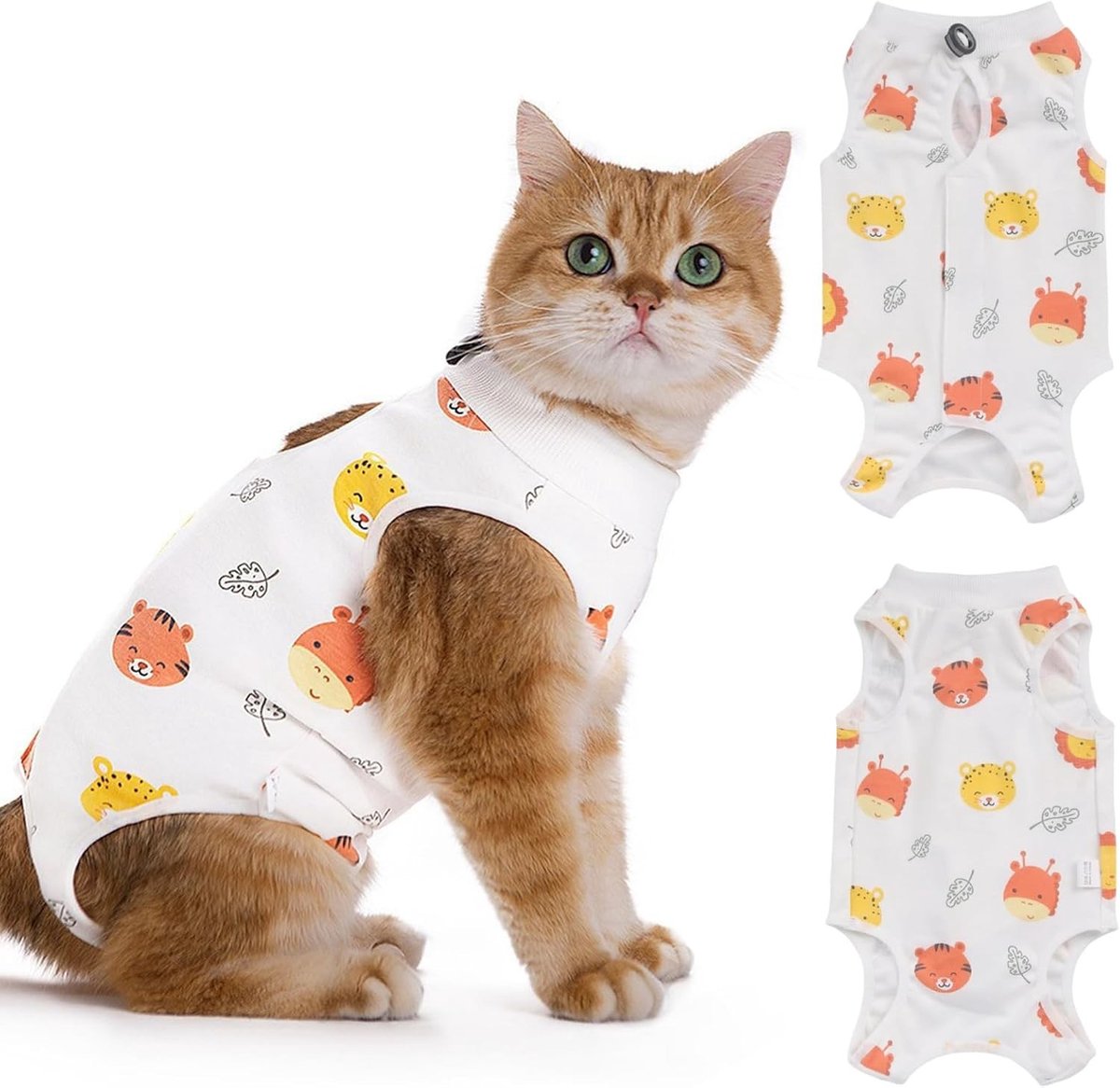 Herstelpak voor Kittens, Ademend en Comfortabel, Bescherming tegen Likken en Wondgenezing (Bosdieren, 4-7 kg)