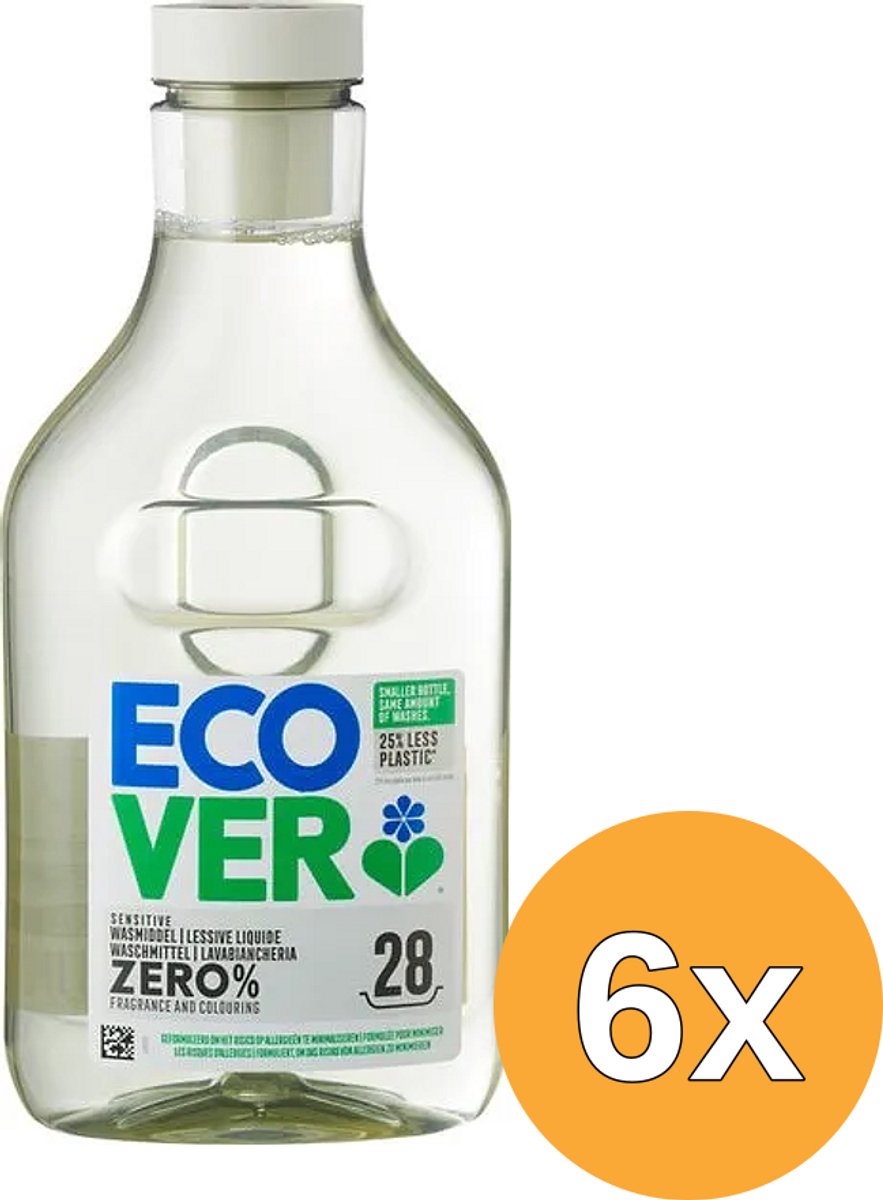 6x Ecover Wasmiddel Senstive Zero (1000 ml)