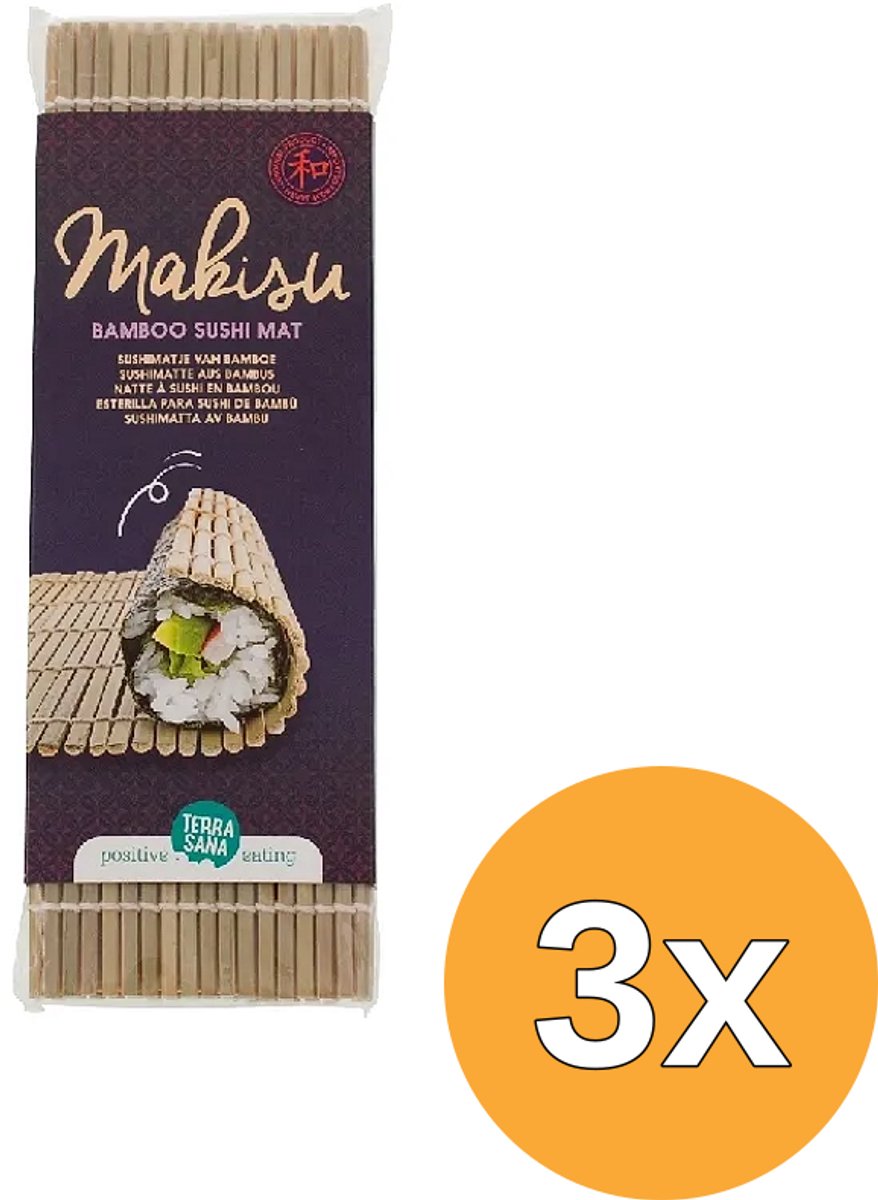 3x Terrasana Bamboe Sushi Matje (1 stuk)