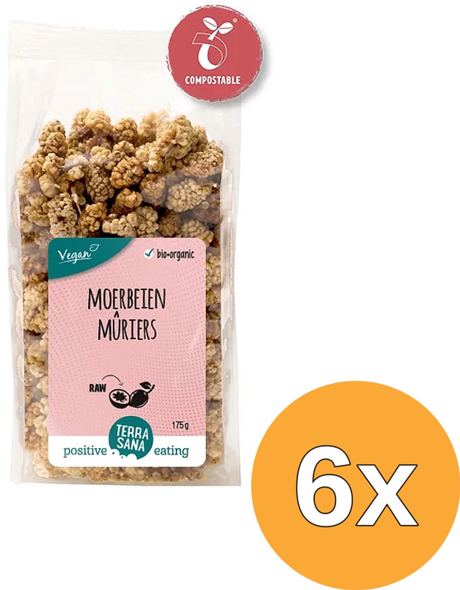6x Terrasana Raw Moerbei Bessen Wit Bio (175 gr)