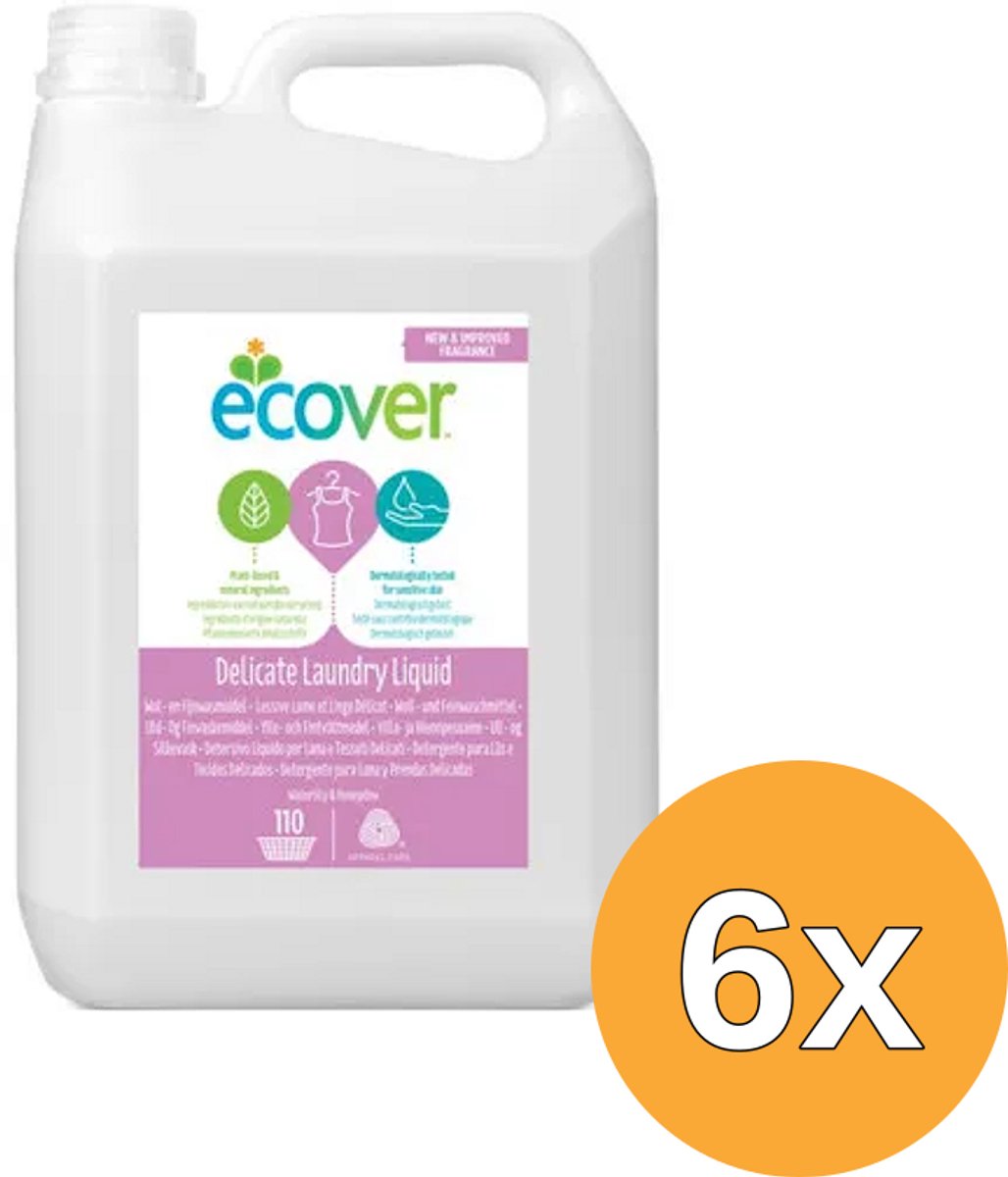 6x Ecover Delicate Wolwasmiddel (5000 ml)