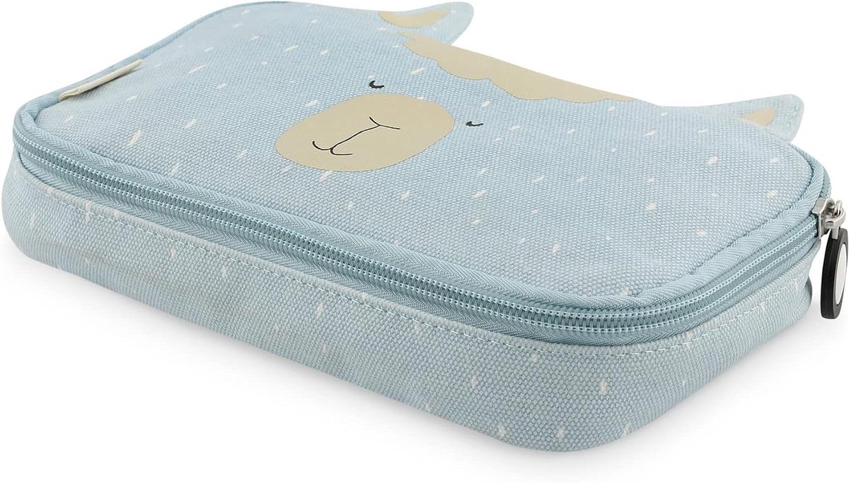 Etui Kinderen - Pennenetui Potlood etui - Schoolbenodigdheden Organiseren - Vrolijke Dierenprint - 24 x 20.5 x 5.4 cm - Lichtblauw