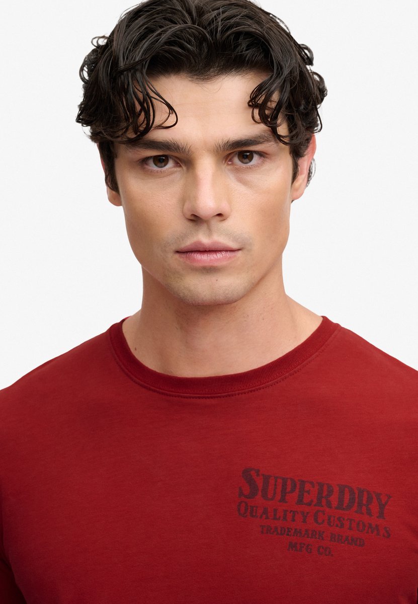 Superdry Vintage Biker T-shirt Relaxed Pasvorm Heren T-shirts Rood