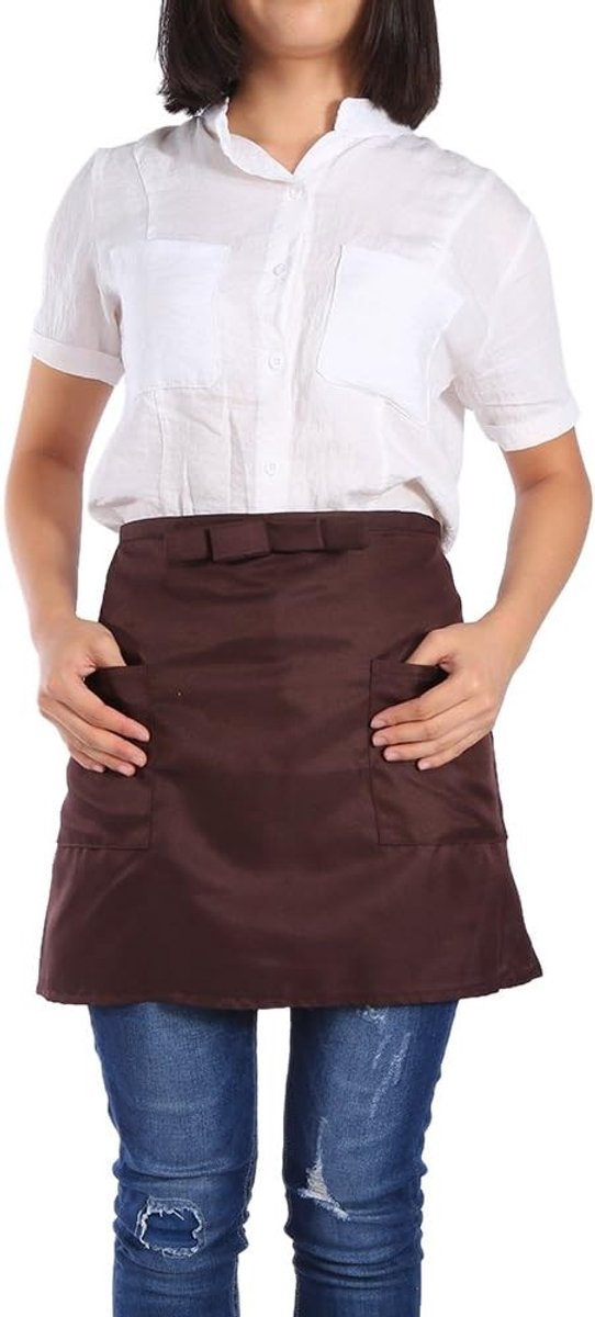 Unisex Taille Schort met Pockets voor Horeca, Korte Schort voor Bedienend Personeel en Bar