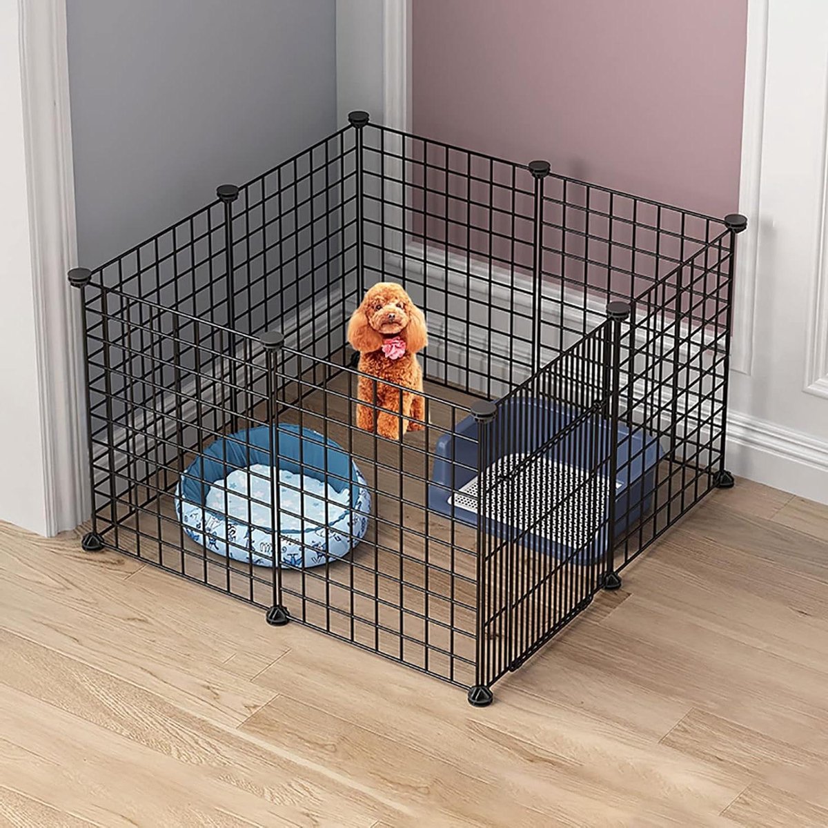 Kattenkooi Binnen - Kattenren Verblijf - Huisdier Speelruimte - Modulair Ontwerp - Grote Oefenplaats - Zwart