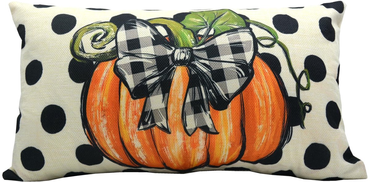 Omgoods - Halloween Kussenhoes met Pompoenpatroon
