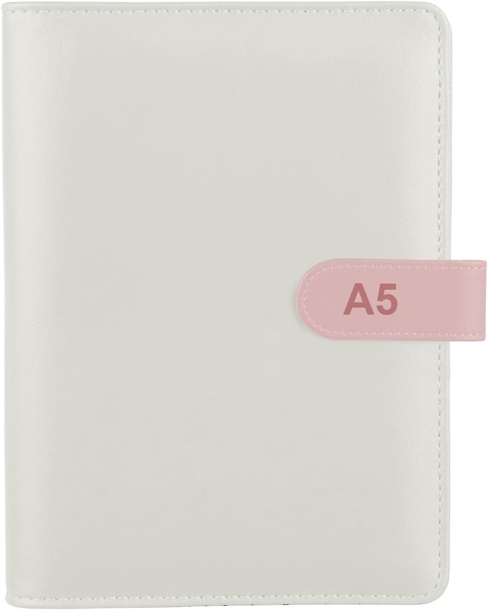 A5 Documentenbinder met Navulbare Ringen en PU Hoes voor A5 Vullingen - Perfect voor Organisatie en Archivering, Roze