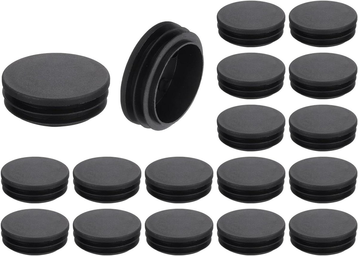 Ronde Eindkappen - Meubelbeschermers - Vloeren Beschermen - Duurzaam PE Plastic - 18 Stuks - Zwart