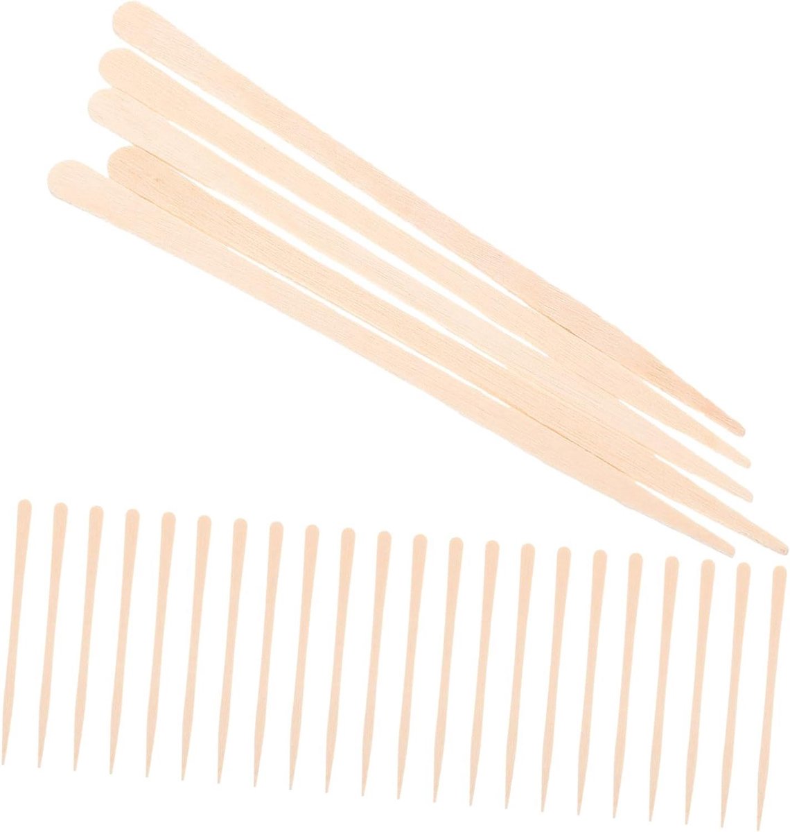 Ontharingsstokjes - Wax Applicator - Huidverzorging Thuis - Glad Braamvrij Oppervlak - 100 Stuks - Natuurlijk Hout