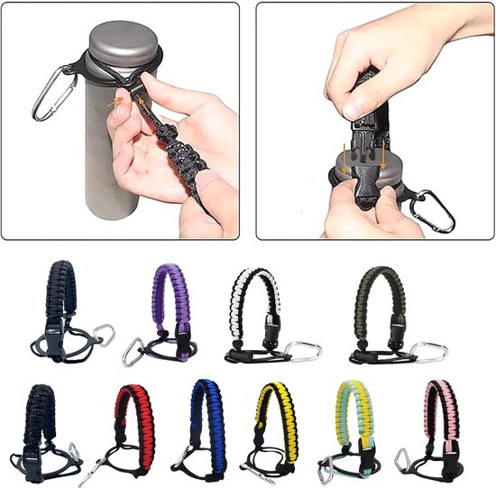 Flessenhouder - flessendrager - waterfleshouder - flessen houder riem - waterfleshouder schouderriem - waterfles houder tas - waterfles houder riem - waterfles houder rugzak - Voor wandelen camping reizen sport - Groen/Geel — afbeelding 5