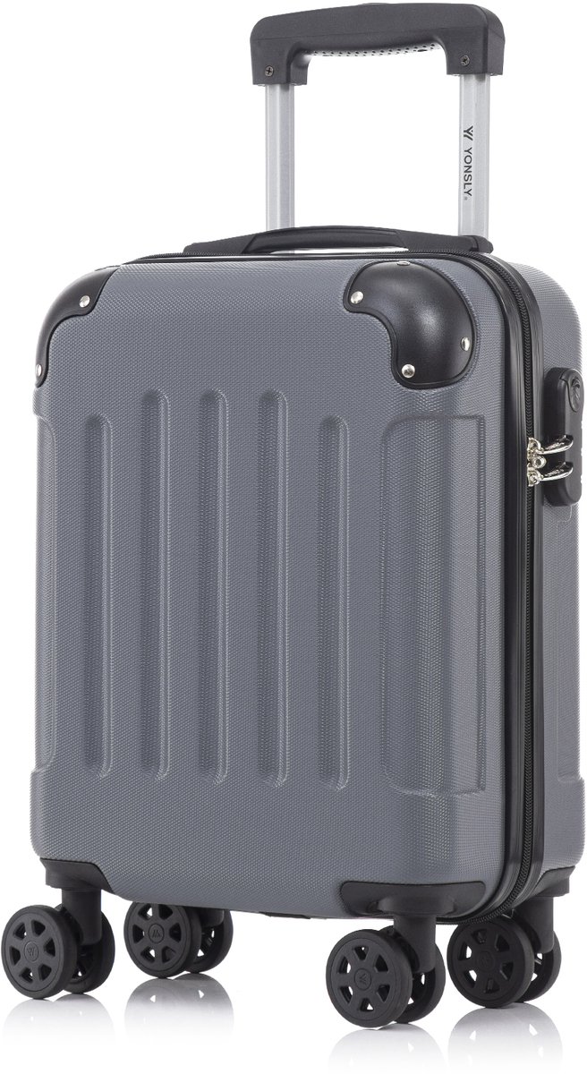 YONSLY Handbagage Koffer - 46x31x20 cm - Reiskoffer 25L - Grijs