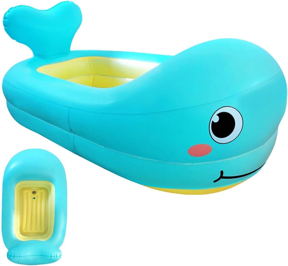 Opblaasbaar Kinderbadje - Babybad Walvis - Veilig Baden - Unieke Walvisvorm - 80x50x25cm - Blauw