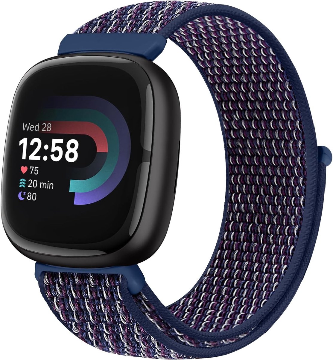 Zachte en Ademende Nylon Polsbandjes voor Fitbit Versa 3 en Fitbit Sense, Verstelbare Sportbandjes voor Dames en Heren, Comfortabel en Duurzaam