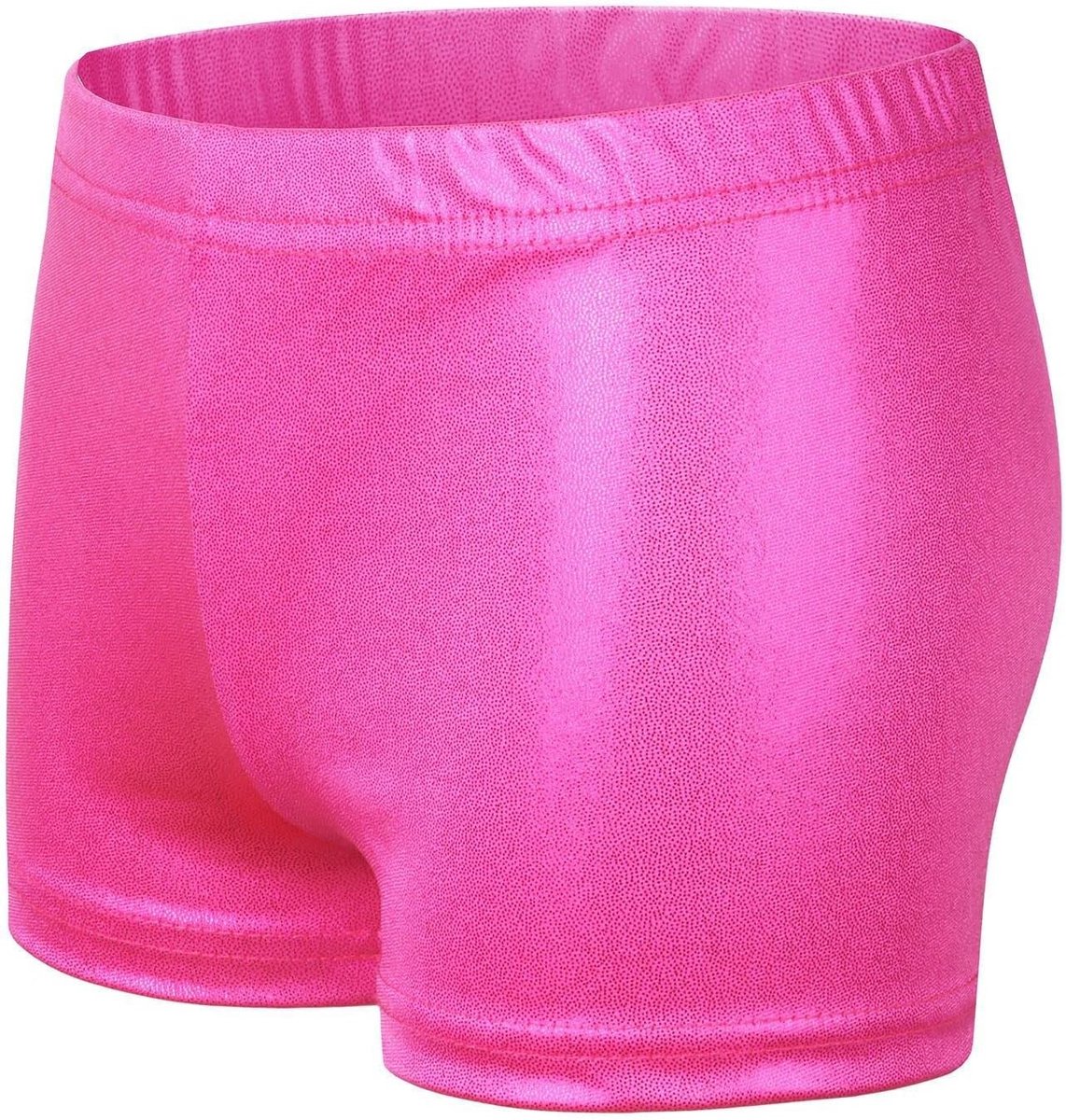 Meisjes Shiny Metallic Sportshorts met Elastische Taille voor Yoga, Gymnastiek en Fitness