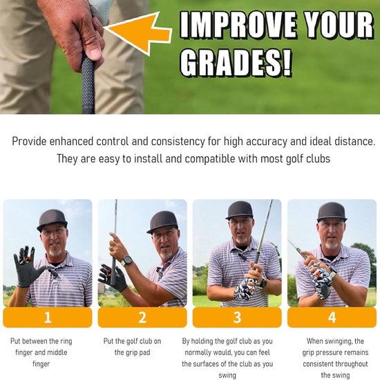 Golf Grip Trainer voor Verbetering van je Swing, Comfortabele Grip Pad en Trainingshulpmiddel voor Golf, Ideaal voor Mannen en Vrouwen van GOLF — afbeelding 2