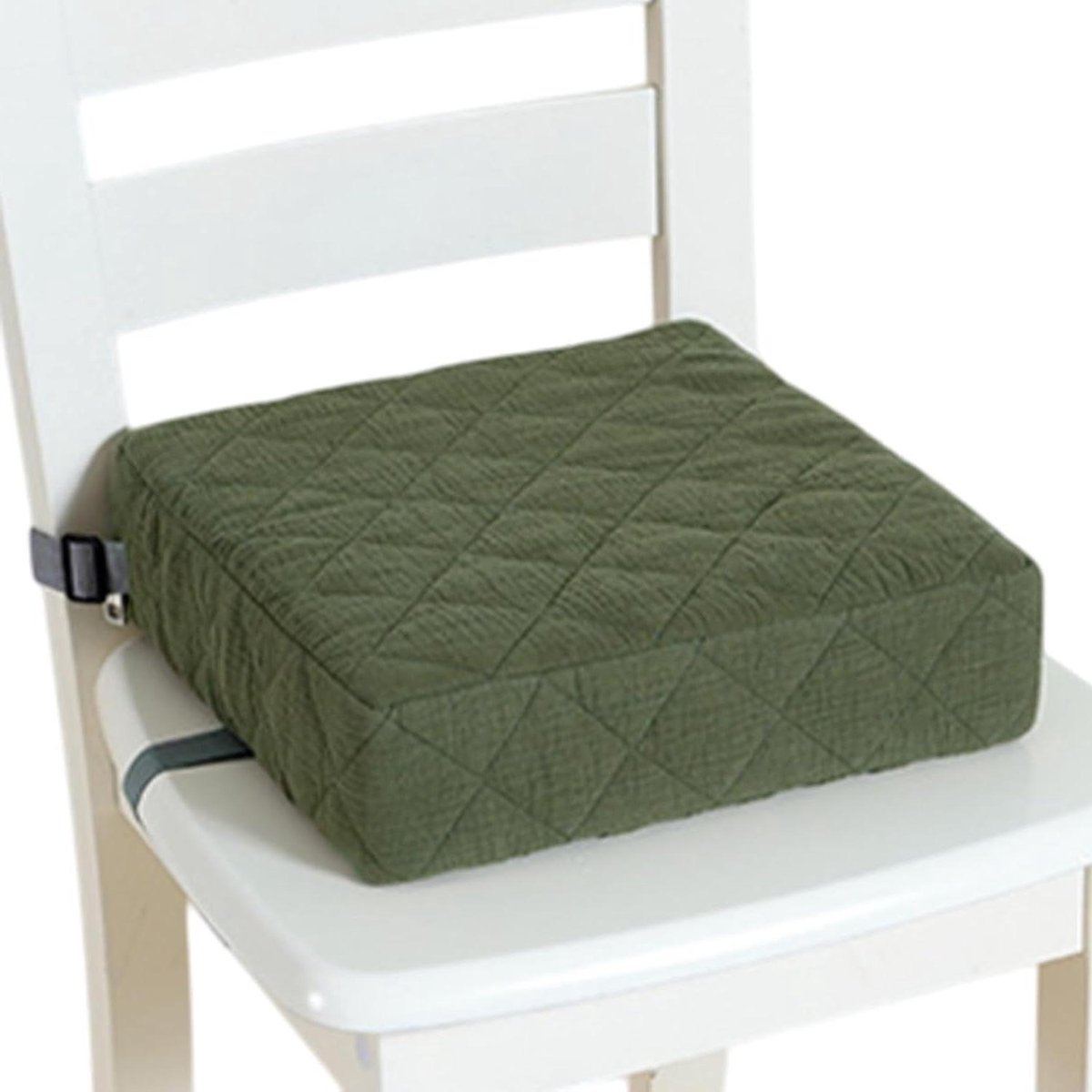 Babyzitje voor tafel - Kinderzitje eettafel - Veilig eten - Dubbele veiligheidsriemen - 32x32x8 cm - Groen
