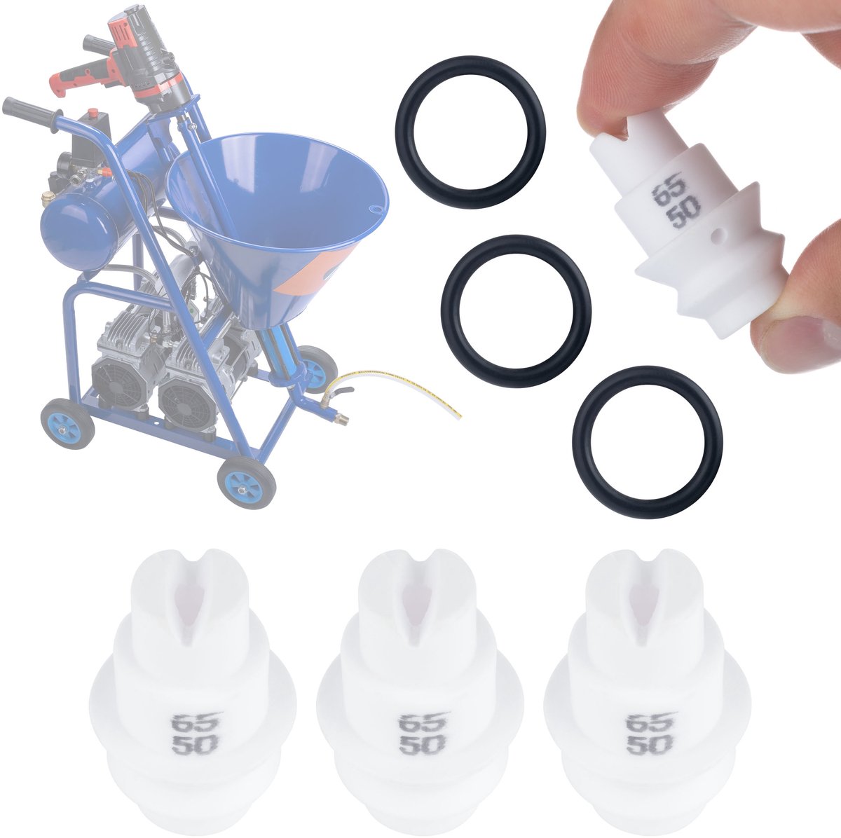 Rosfix Spuitmond Set - Precisie, Duurzaam Materiaal - #30/#40/#50 - Pleisterwerk Professioneel