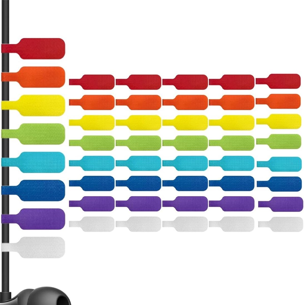 40 Stuks Herbruikbare Kabel Labels voor Schrijven, Multi-Kleurige Adhesieve Labels voor Kabelbeheer, Elektronica en Oplaadkabels