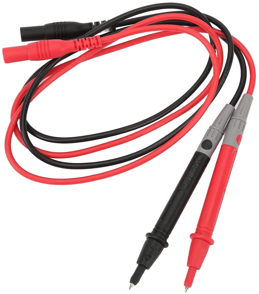 Multimeter Meetsnoeren - Testkabels Draadsonde - Elektrische Tests - Duurzaam PVC Materiaal - 600V - Zwart