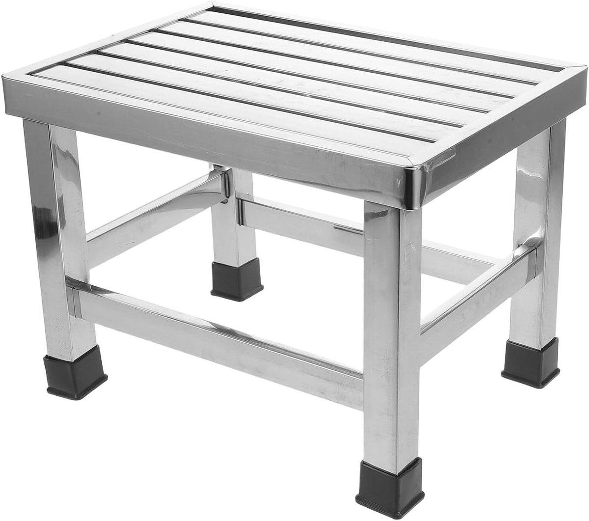 Douchebank RVS - Badkrukje Senioren - Veilig Douchen - Antislip Ontwerp - 28 cm - Zilver