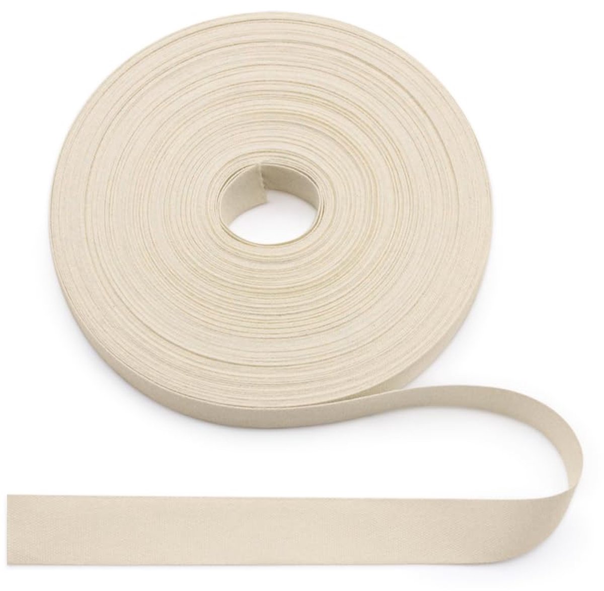 Katoenen band 15mm, 20 meter glad weefsel voor DIY en naaiwerk