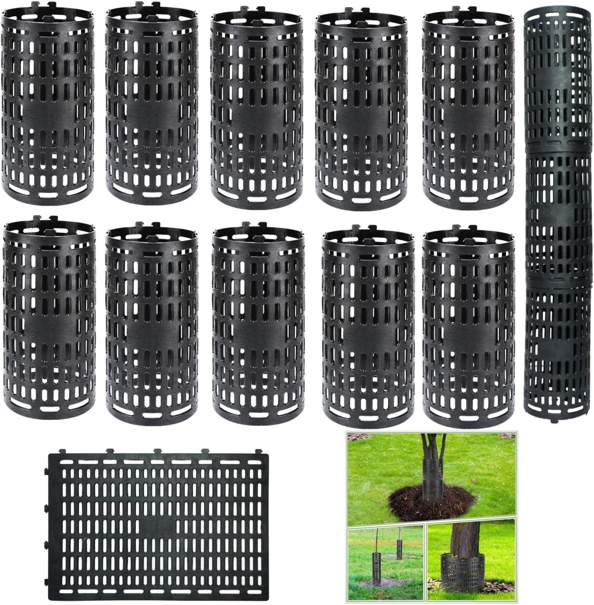 Boomstam Beschermers - 12 Stuks Verstelbare Boom Guards met Draai Straps, Bescherming tegen Schorsbeschadiging en Ideaal voor Bomen en Planten