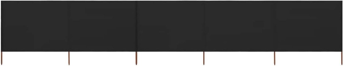 Strand Windscherm - Windvanger Tuin - Bescherming tegen wind - 5 Panelen Ontwerp - 600 x 160 cm - Zwart