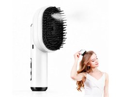 Hoofdmassage Apparaat - Scalp Massager met 650nm Rood Licht - Elektrische Massageborstel met Ultrasone Sprayfunctie - Zachte Siliconen Massagepunten - USB-C Oplaadbaar - Beige