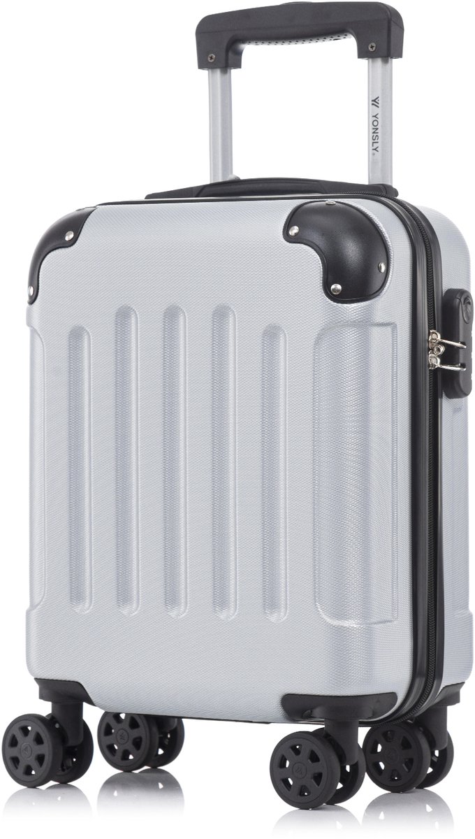 YONSLY Handbagage Koffer - 46x31x20 cm - Reiskoffer 25L - Zilver
