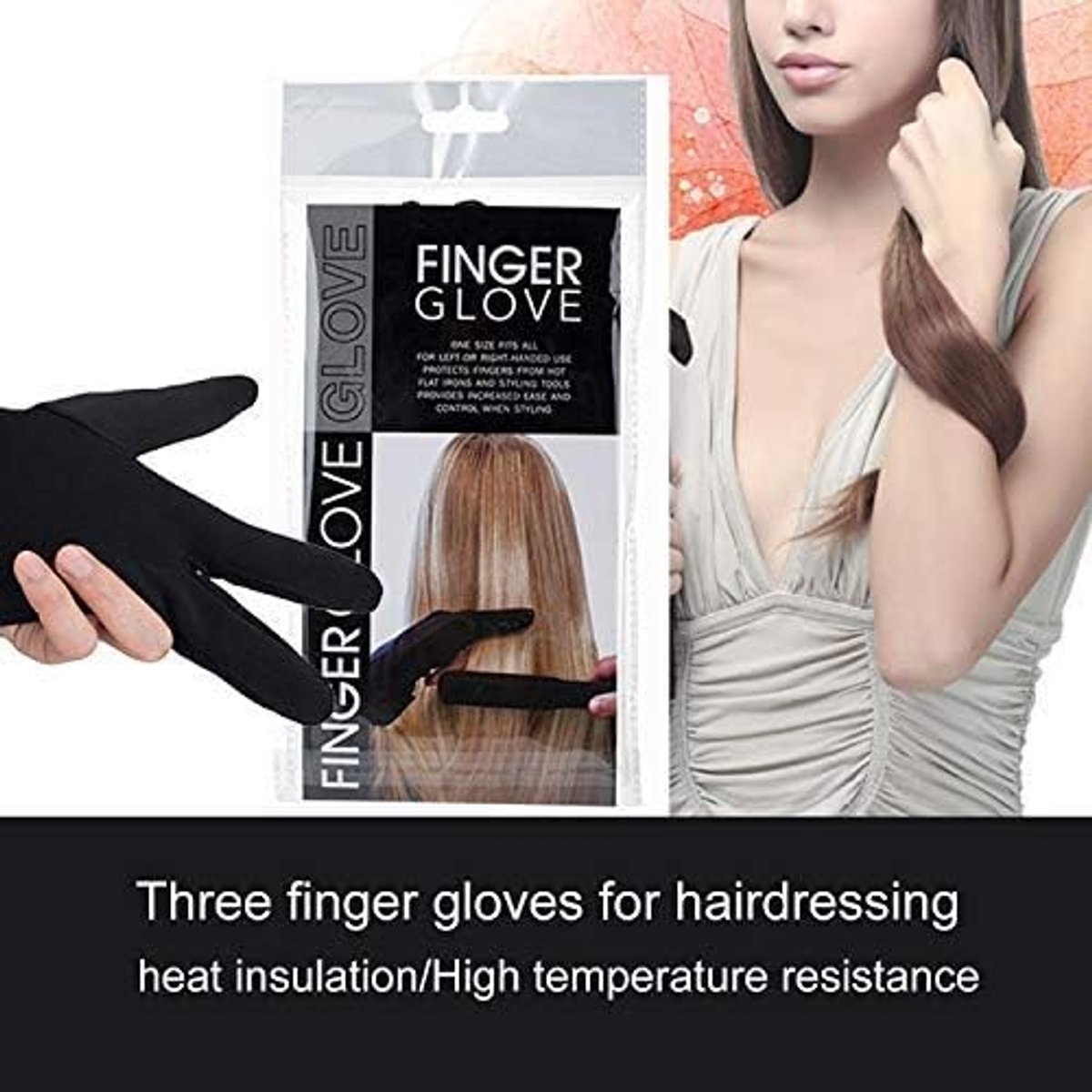 Hittebestendige handschoenen voor haarstyling, professionele hittebestendige en hitteblokkerende handschoenen voor stijltangen, krultangen en krulstaven