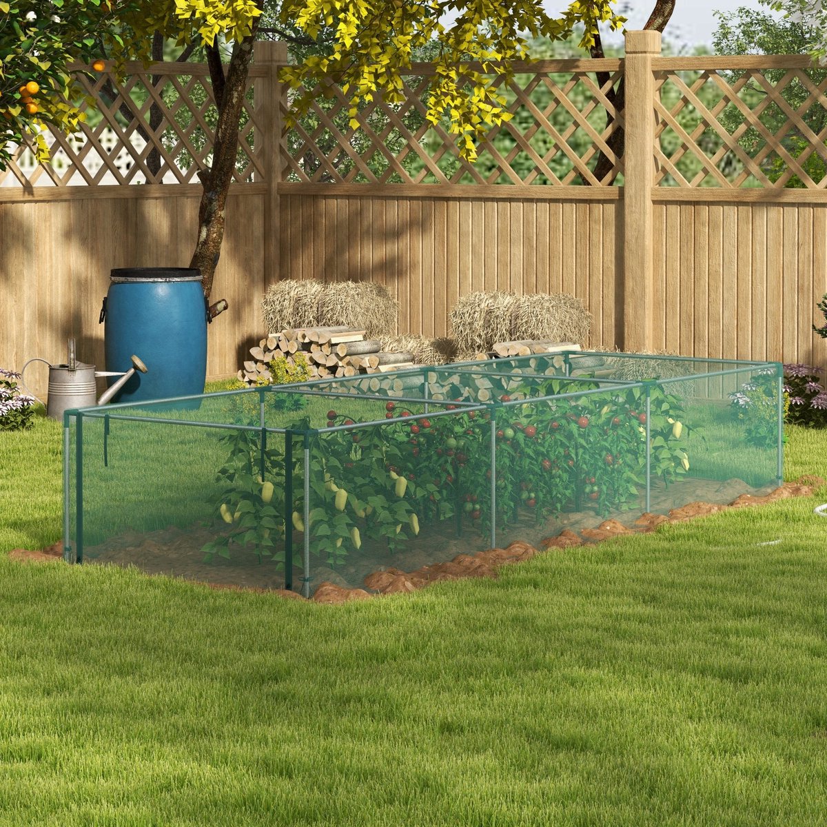 COVREO Tunnelkas 125x373x62,5 cm groen kunststof en metaal, voor planten