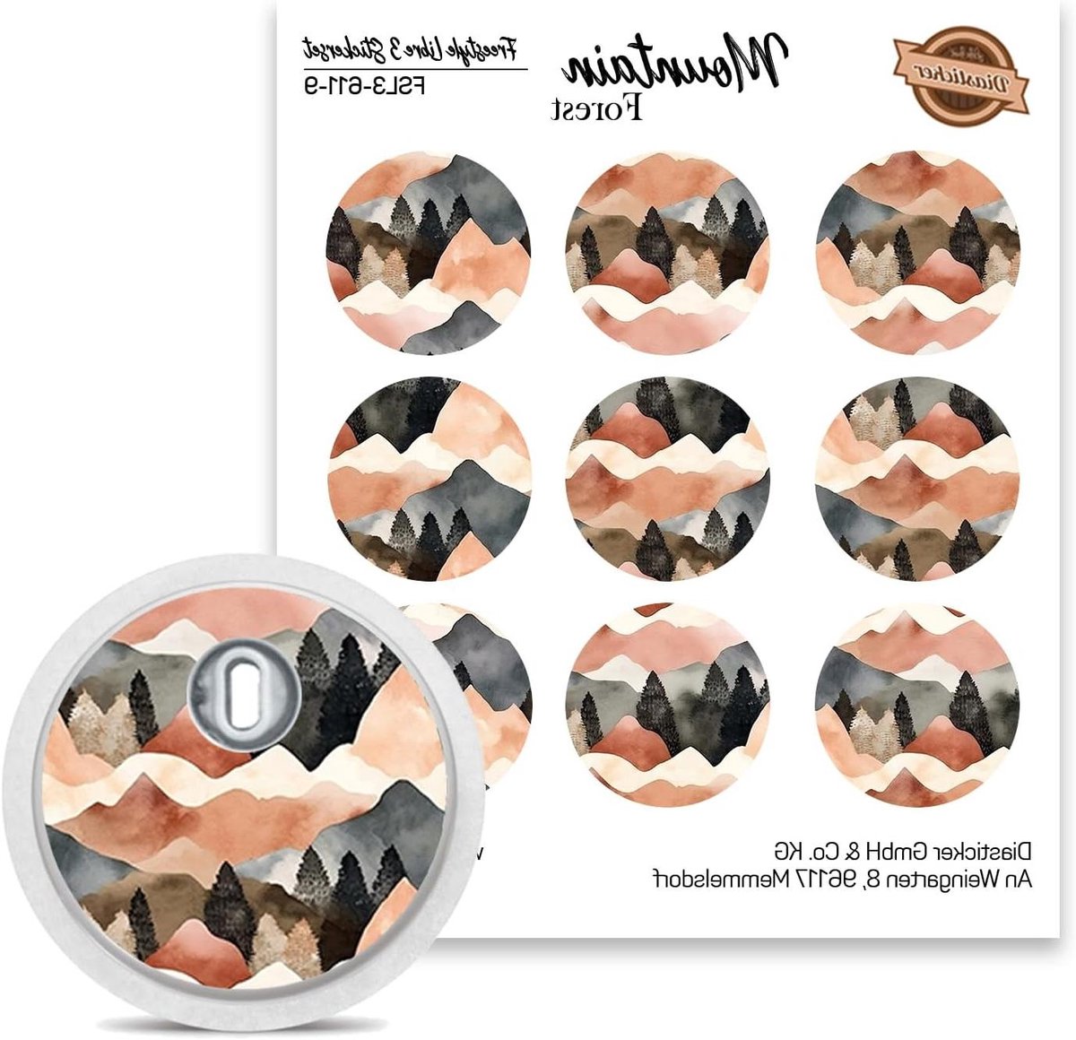 Sensor Stickers - Stickers Set - Diabetes Monitoring - Waterproof UV Resistant - 9 Stuks - Mountain Forest