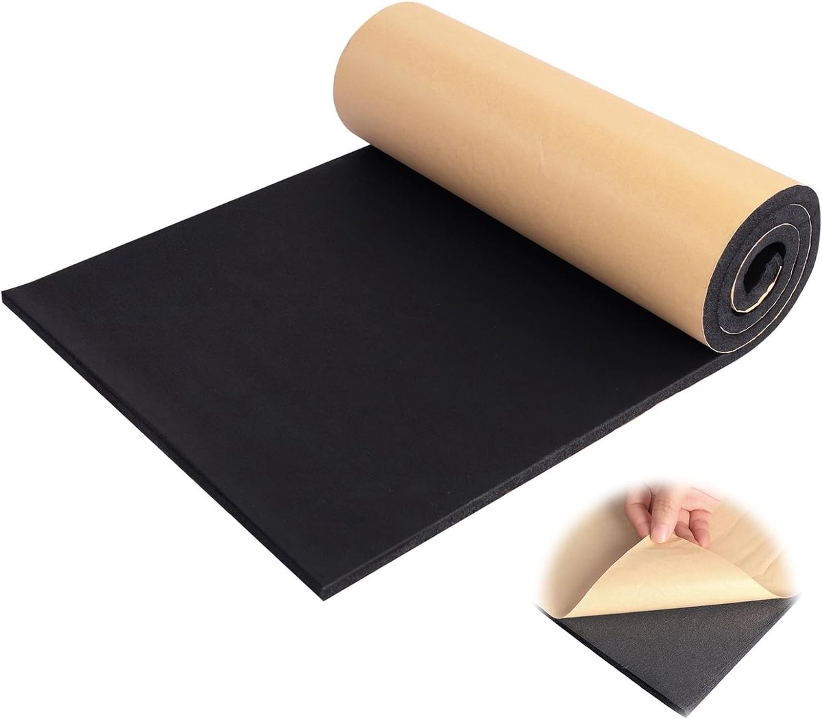 Isolatiemat - Zwart - 100 x 30 x 1 cm - Zelfklevend Neopreen Schuimrubber - Voor Doe-Het-Zelf en Geluidsisolatie
