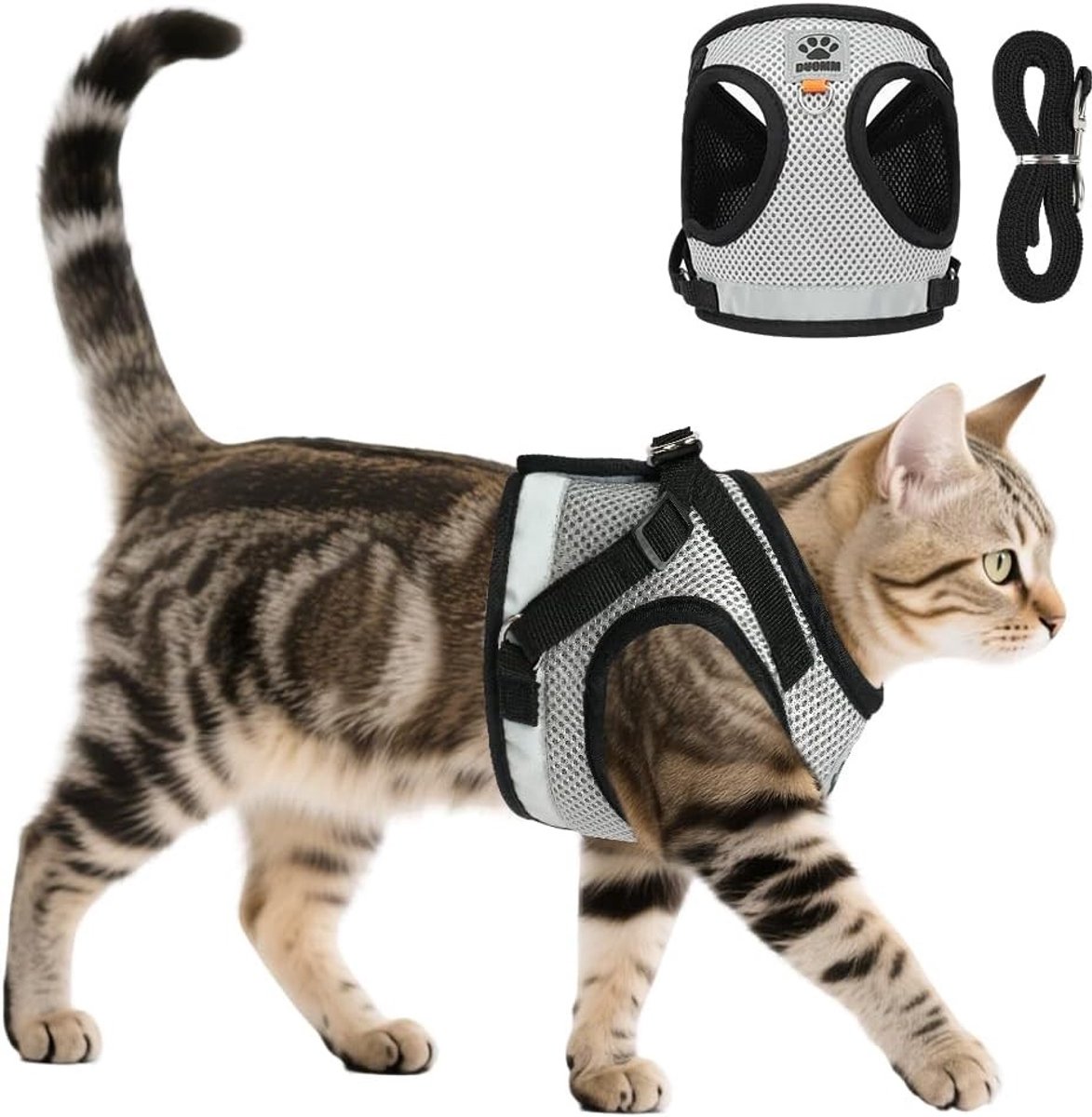 Kattenharnas - Reflecterend - S - Verstelbaar en Lekvrij - Voor Kleine Katten