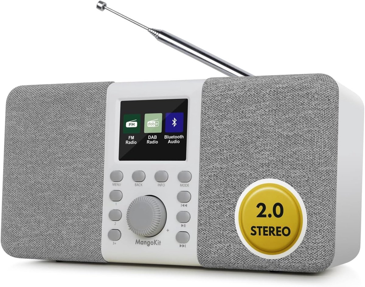 Draagbare DAB-radio - Steengrijs - Compacte Maat - Bluetooth Functie - Voor Binnen en Buiten