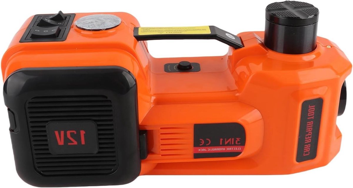 Elektrische Autokrik - Hydraulische Krik Set - Banden Wisselen - Inclusief LED Lamp - 5 Ton 15-45cm - Zwart