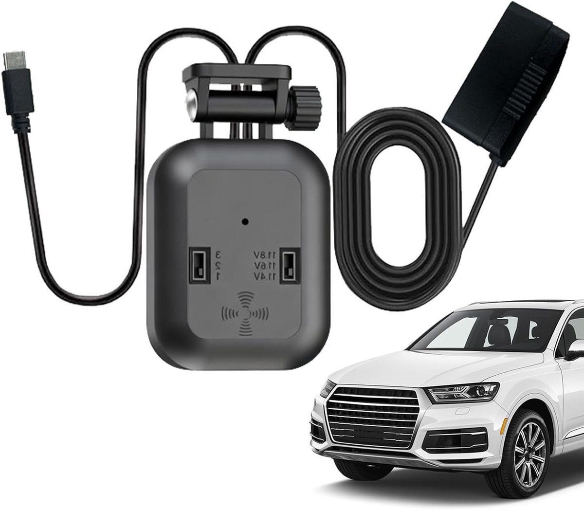 Parkeermonitor Voedingskabel - Aansluitsnoer Autorecorder - Voertuig Beveiligen - Intelligente Spanningsbeveiliging - 5 x 5 x 5 cm - Zwart