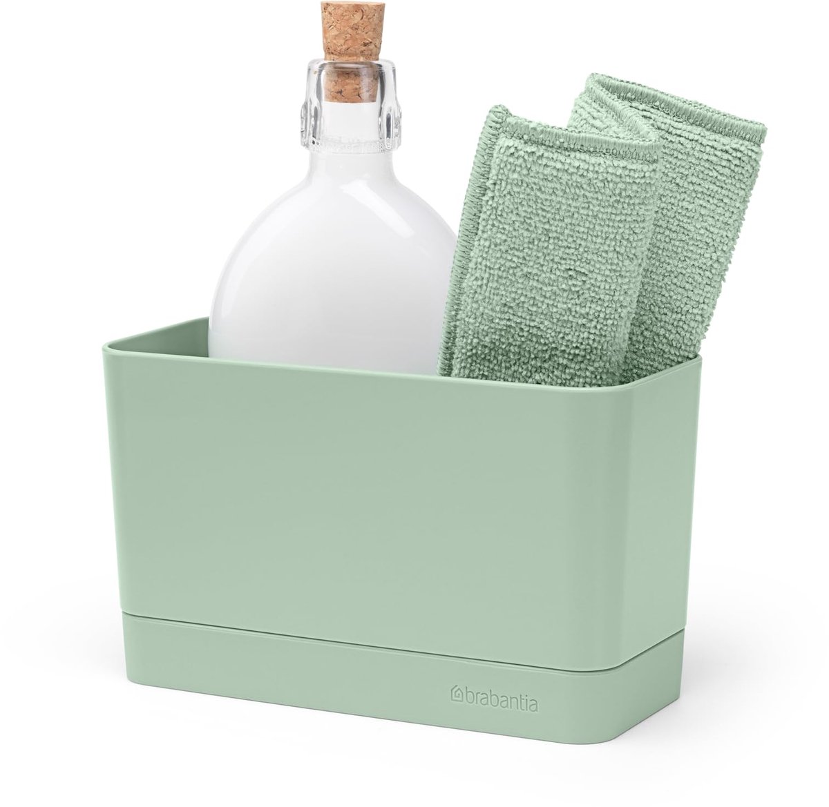 Gootsteen Organizer Bakje - Aanrecht Tray voor Zeep, Spons & Afwasaccessoires - Compact Opbergbakje voor Keuken - Jadegroen