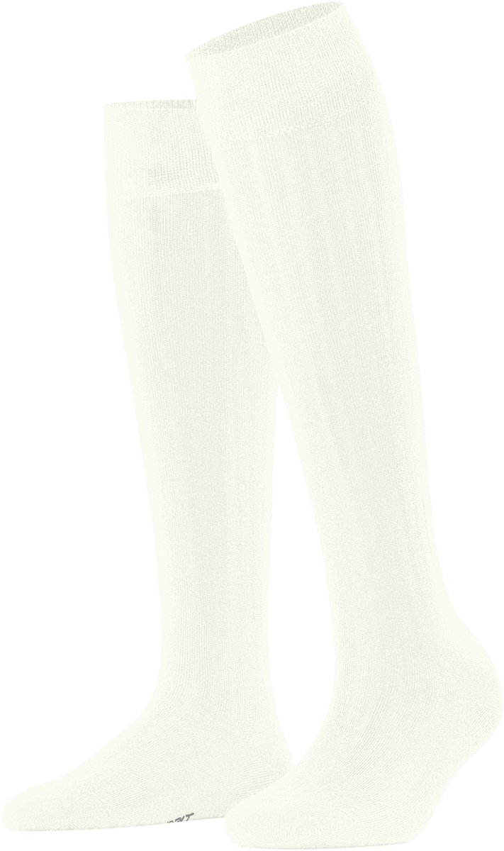 Esprit Fine Weave lang eenkleurig katoen kniekousen dames wit - maat 39-42
