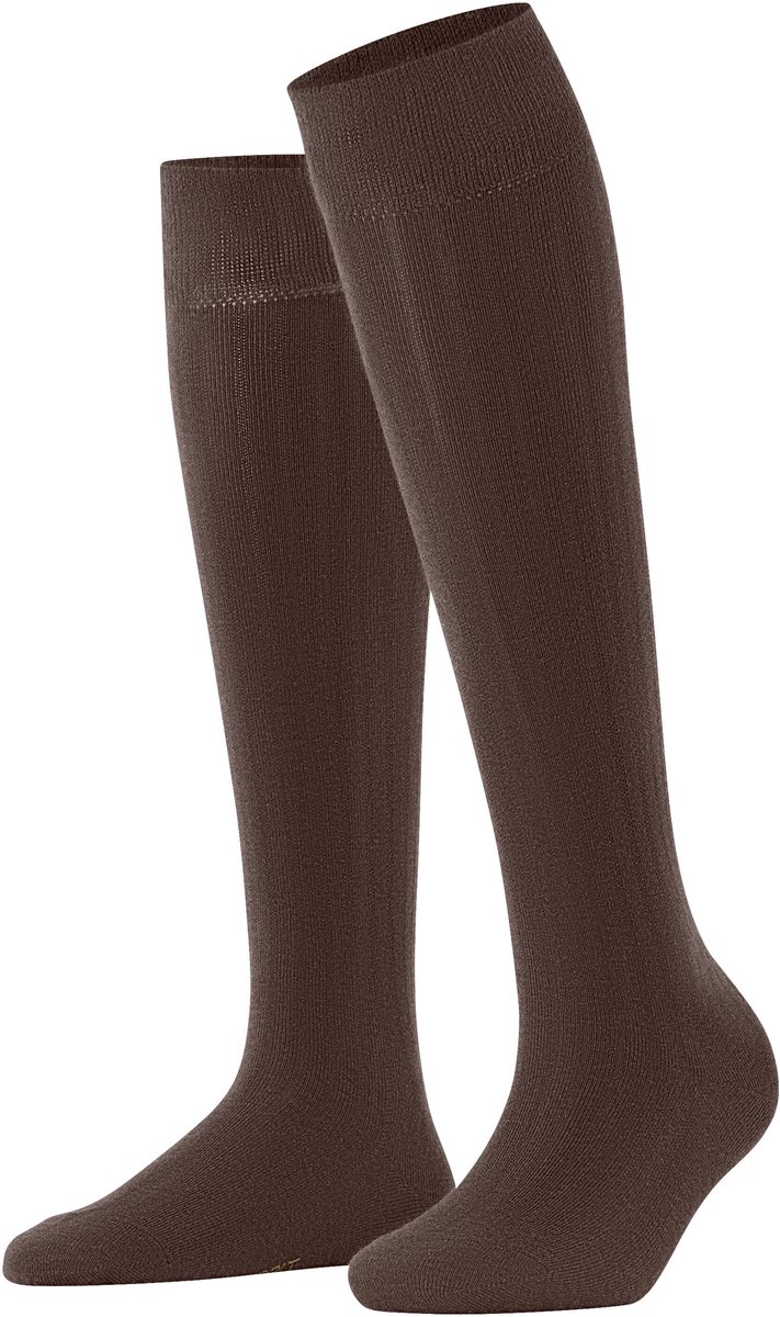 Esprit Fine Weave lang eenkleurig katoen kniekousen dames bruin - maat 35-38