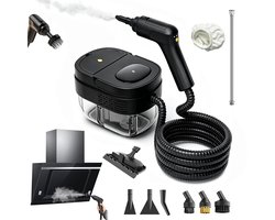 Handstoomreiniger - Krachtige Stoomreiniger - 2500 W Vermogen - Opwarming in 15 Seconden - 100 °C Stoom en 3 Bar Druk - 1600 ml Waterreservoir met 3 Stoomstanden - Voor Keuken, Badkamer, Tegels, Ramen, Meubels en Auto