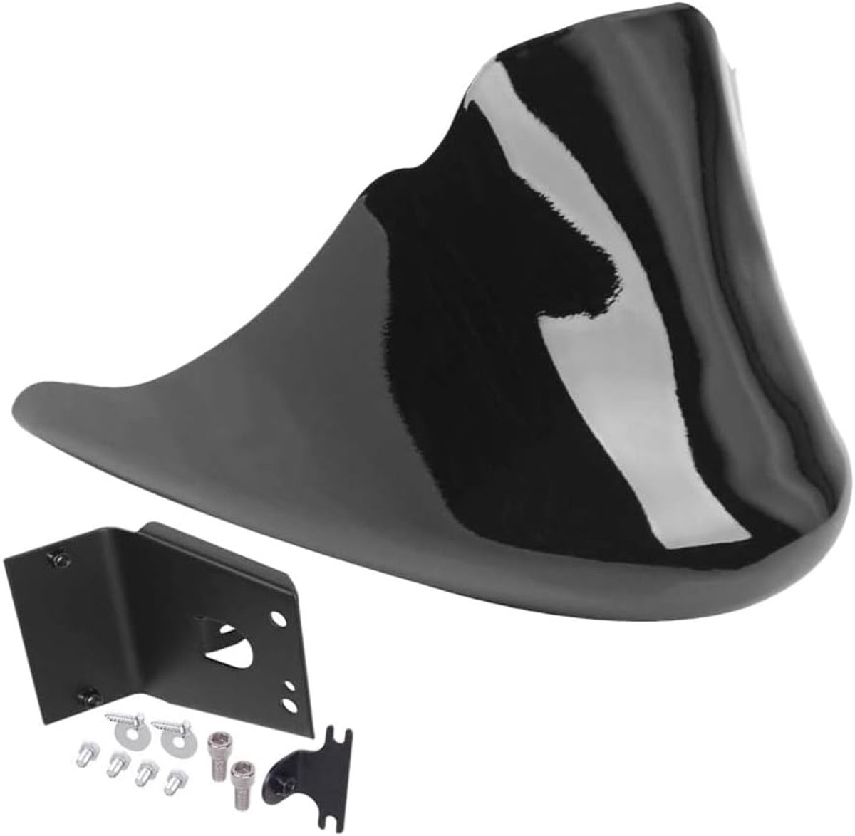 1x Zwarte Voorste Onderste Spoiler Modderkuip, Luchtdam Kinbescherming Compatibel met Harley Sportster 1200 883 Iron XL 2004-2020, Glanzend Zwart