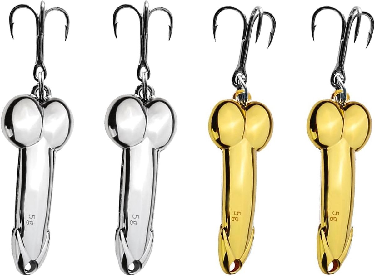 Lepels voor zoet en zout water, castinglepels voor zalm, bas, forel en meer, goud, zilver, 4 stuks