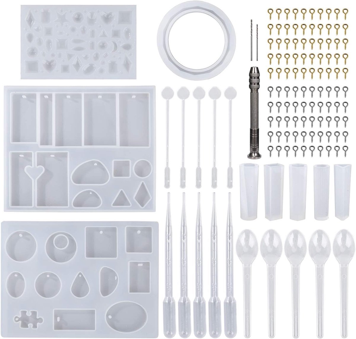 Siliconen Vorm Siliconen Sieraden Tool Hars Gieten Mallen en Gereedschap voor Hanger Armband DIY 127 Stuks