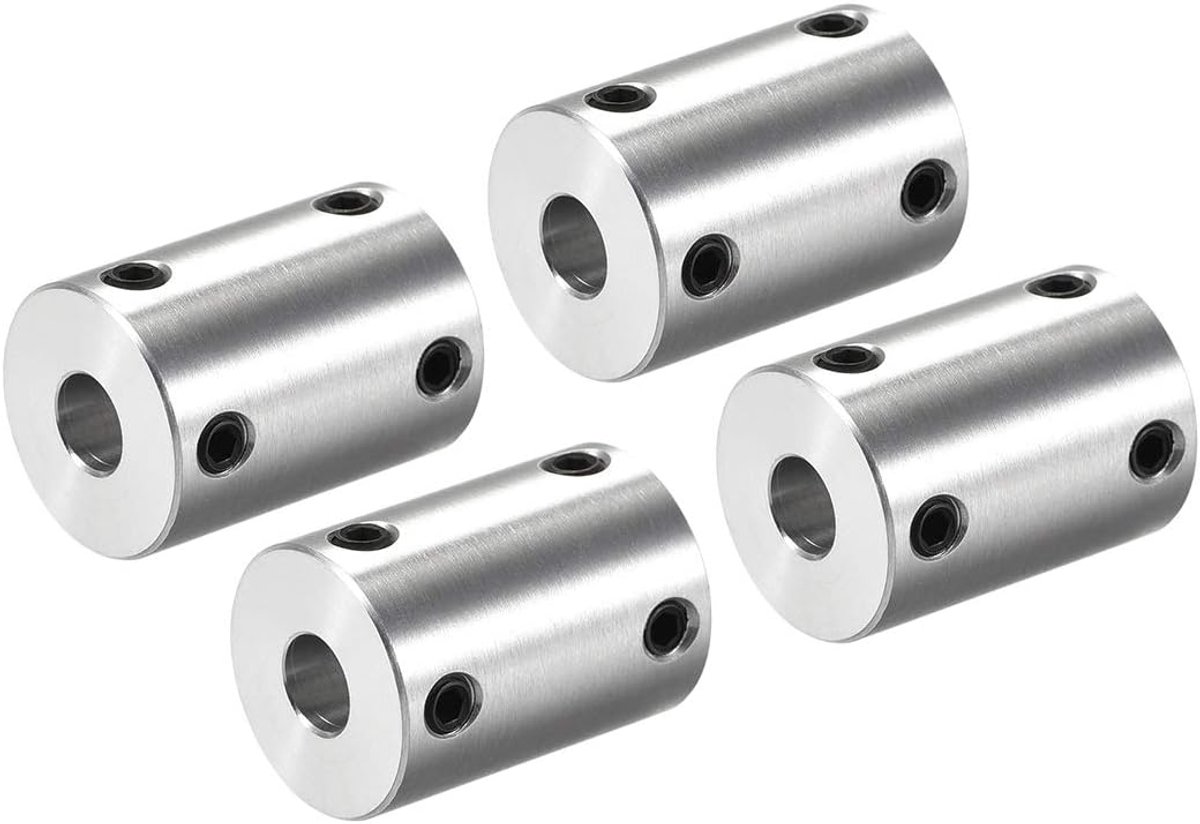 Sourcing map 4 stuks askoppeling connector 6,35 mm tot 8 mm boring stijve koppelingsschroef L25XD18 aluminiumlegering