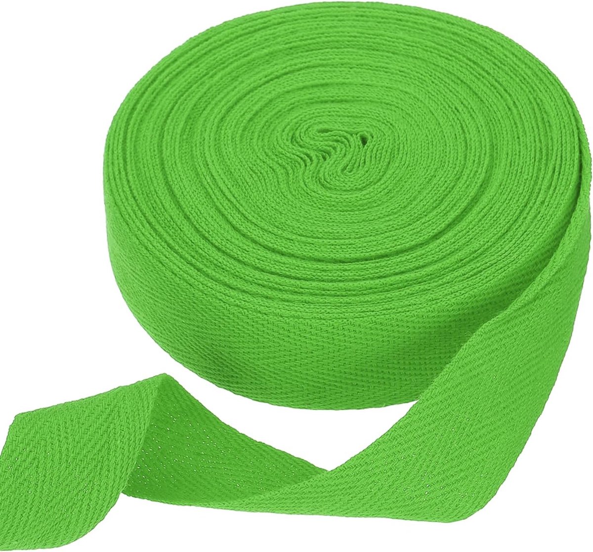 Katoenen lint visgraatpatroon 25 mm x 10 meter gevlochten rol schuin gesneden klem voor doe-het-zelf naaien verpakking cadeau lichtgroen