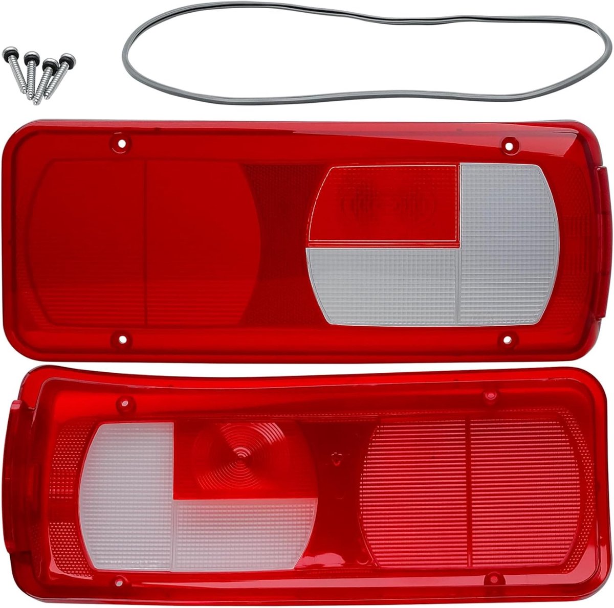 Glas rechts passagierszijde voor achterlicht acrylglas met rubberen afdichting en schroeven voor VW Crafter MAN TGE DAF LF CF XF XD platform