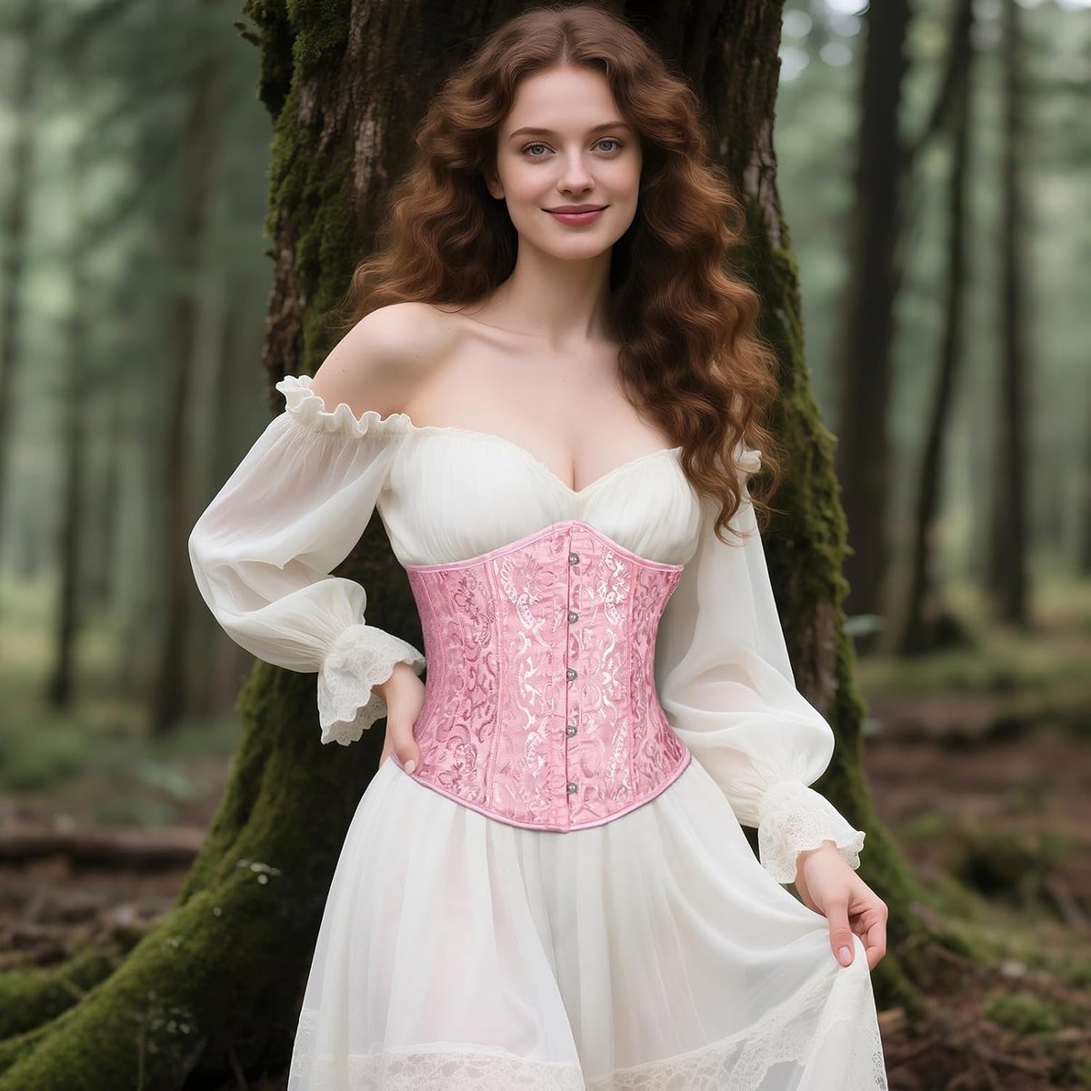 Bustiers, onderborstkorset, satijn, kanten up, waist-cincher voor Halloween en carnaval, XS-XXL